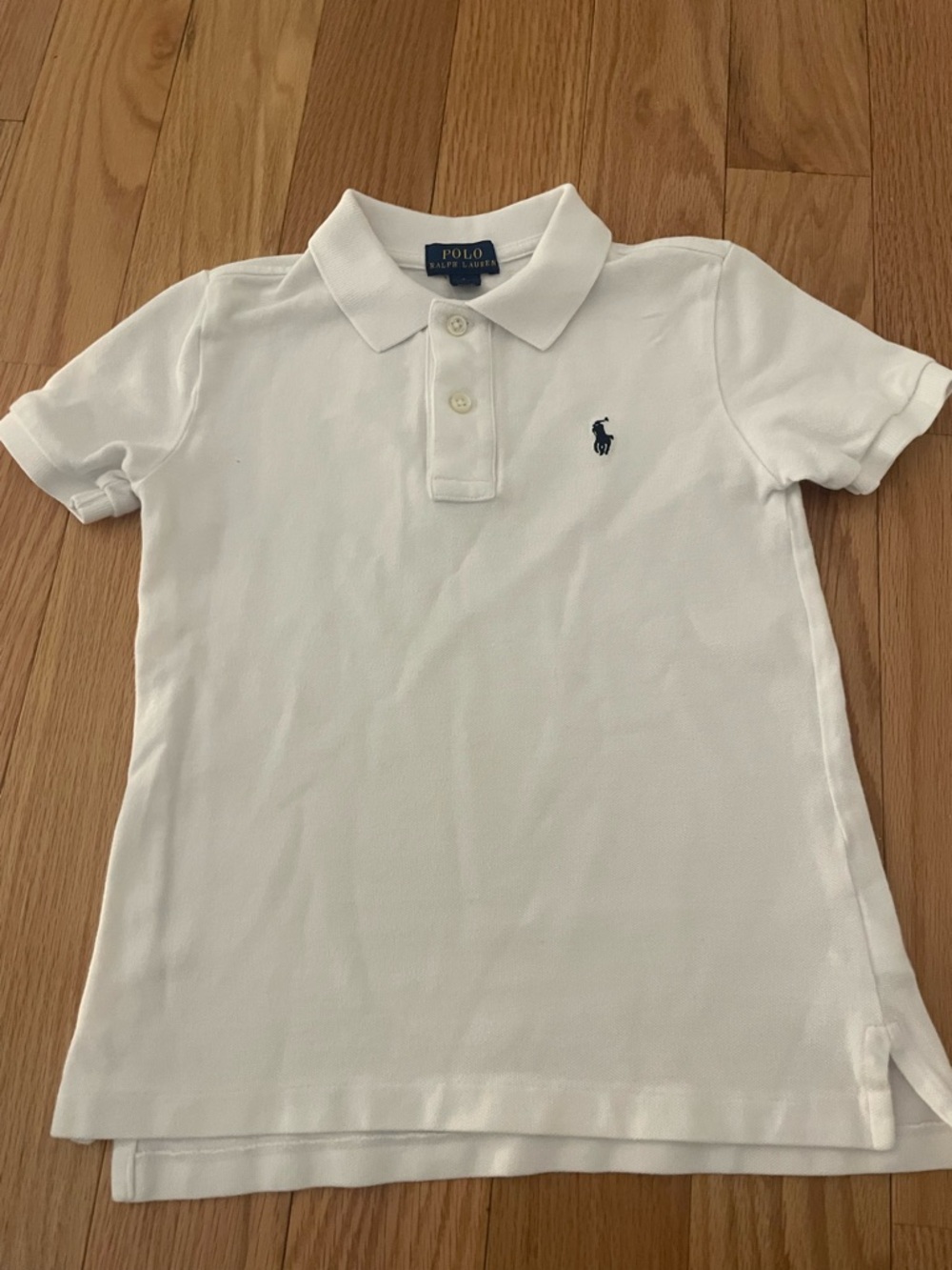 Polo by Ralph Lauren White Short-Sleeve Boys' Polo with Navy Pony
